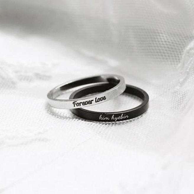 (무료각인) 써지컬 2mm 각인반지 학생 커플링 얇은 우정링