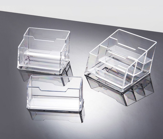 제이로이 클리어링 비지니스 명함 홀더 스탠드 보관함 투명 아크릴 꽂이 케이스, 1개, 1단