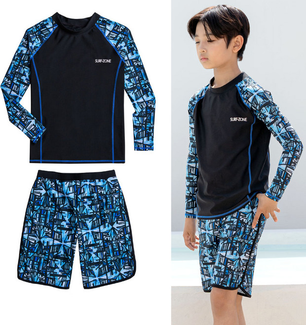 아동 주니어 수영복 초등 래쉬가드 남아 래쉬가드 2종세트 써핑58