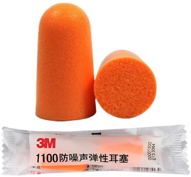 3M 1100 防噪音彈性耳塞 橘色 1.3cm x 2.5cm, 100個