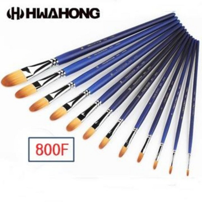 화홍 800F 유화붓 아크릴붓 필버트붓 7본세트 낱개 /옵션선택, 4호