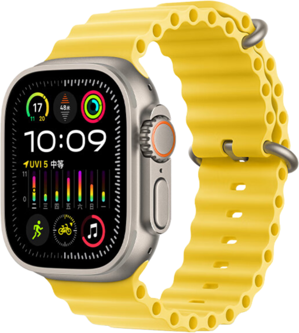애플워치 호환 워터 실리콘 오션 밴드 스트랩 11 10 9 8 7 3 울트라1/2/3 SE1/2/3, 노란색, 1개