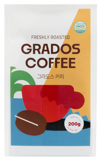 고소한 블렌드 브라질 콜롬비아 인도 원두커피 커피콩 맛있는 신선한 그라도스커피, 1개, 200g, 홀빈(분쇄안함)