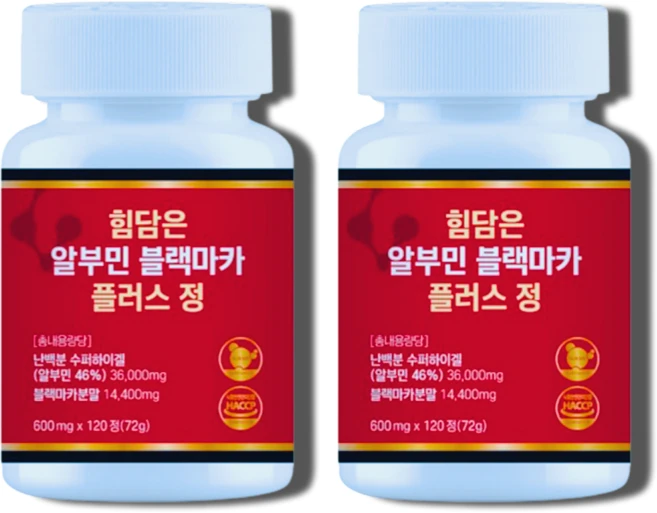 [힘담은] 알부민 안데스뿌리 블랙마카 식약청 인증, 2개, 120정 - 쿠팡