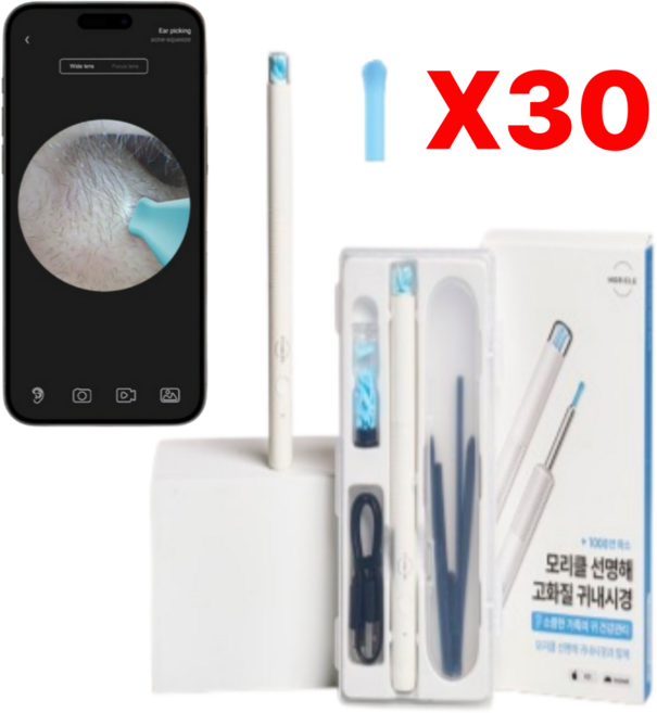 모리클 1000만화소 고화질 내시경귀이개 귀청소 귀내시경 무선귀후비개 귀지제거, 1개, 1개입