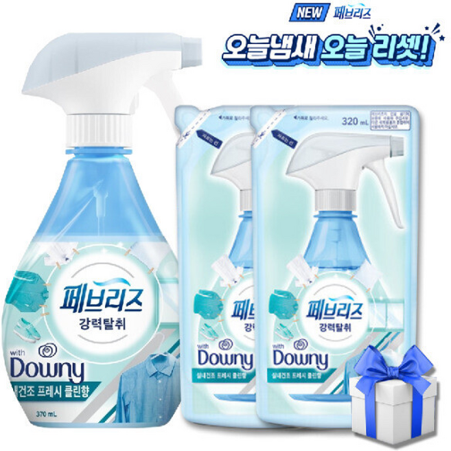 페브리즈 실내건조 프레시 클린향 용기 +리필X 강력탈취/신제품, 2개