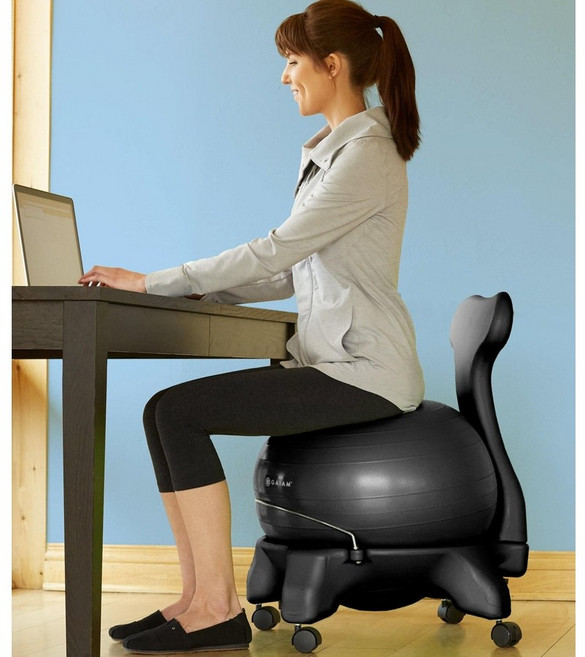 짐볼체어 코어훈련 짐볼의자 필라테스 보수볼 밸런스볼 의자, 연핑크