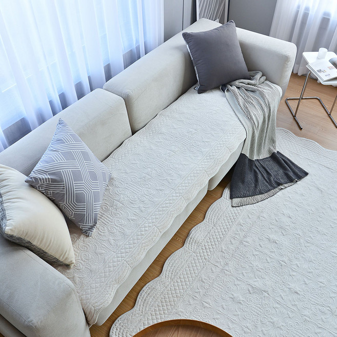 한일카페트 클로리스 극세사 순면 워싱 쇼파패드 돌 소파러그 5~6인용 (70x300)