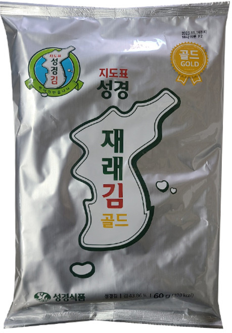 지도표 성경김 재래 전장김 골드, 60g, 4개