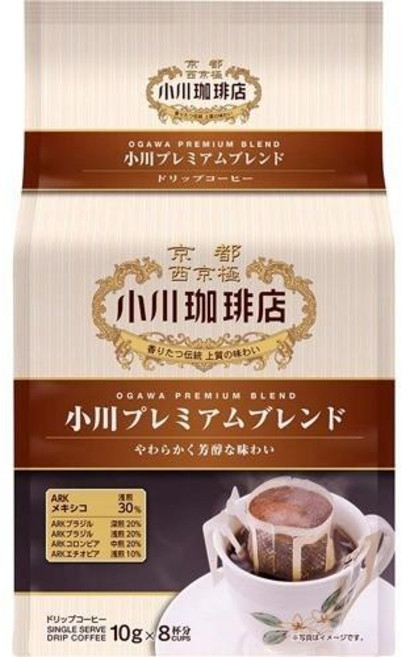 小川咖啡 京都 深焙耳掛咖啡 芳醇無糖黑咖啡, 1個, 咖-芳醇深煎(20%)