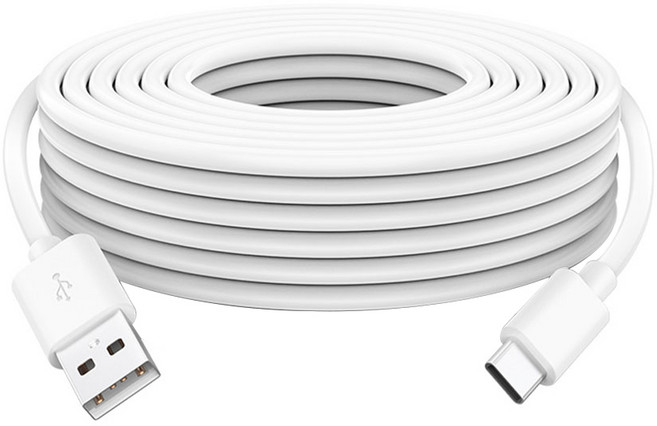 USB C타입 충전 케이블 cctv 홈캠 S55, 1개, 화이트, 5m