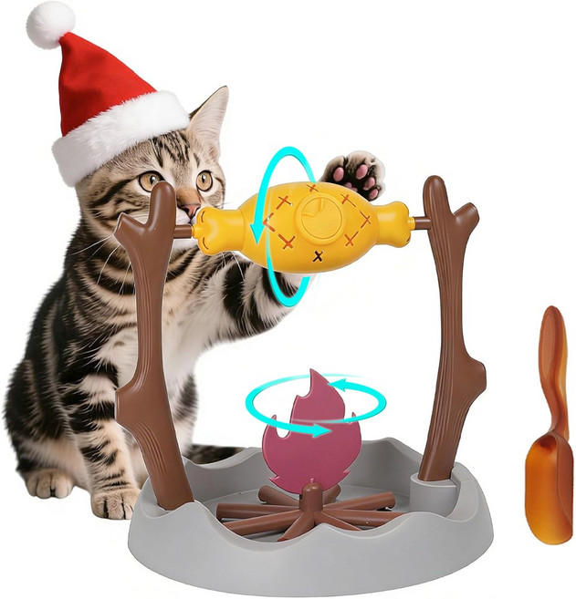 엠티링크 펫 고양이 강아지 노즈워크 통돌이 장난감 간식놀이 지능개발 먹이퍼즐 돌돌이, 바베큐, 1개