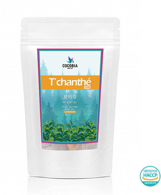 티샹떼 운남성 보이차 25티백 1.5g 허브차 삼각티백 중국차, 25개입, 1개