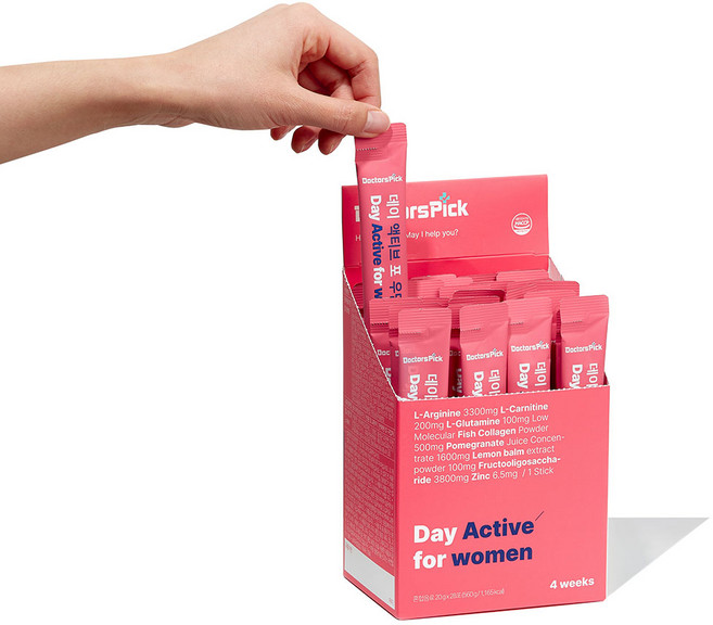 [닥터스픽] 데이 액티브 포 우먼 아르기닌 아연 프리바이오틱스 아미노산, 280g, 6박스