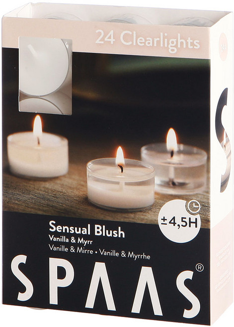 클리어라이트 향초 24개 투명컵 티라이트 SPAAS 센슈얼 블러시, 10 센슈얼 블러시, 16g, 1개