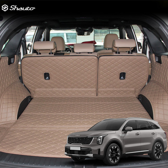 샤오토 트렁크매트 차박 매트 쏘렌토 MQ4 (페이스리프트호환), 5인승, 크렐사운드옵션 유, 블랙x레드