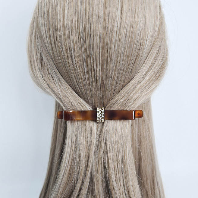 시크몽 로랑스 프랑스 수입핀 백화점핀 10.5cm 롱 보우 리본 큐빅 자동핀