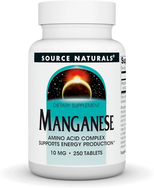 Source Naturals Manganese 소스 내츄럴스 망가니즈 망간 아미노산 킬레이트 10mg 250정, 1개 - 쿠팡