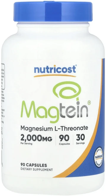 헁복하고 건강하세요 Nutricost Magtein® 마그네슘 L-트레온산 캡슐 90정(캡슐 1정당 666mg) 늘 챙기셔야합니다, NutricostMagtein마그네슘L트레온산캡슐90정, 1개 - 쿠팡