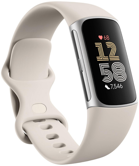 [Suica Fitbit Charge 6 대응] 트래커 PorcelainSilver[최대 7일간의 라이프GPS, Silver Case w/ White Band44187, 1개