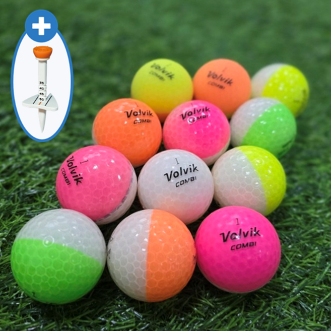 볼빅 콤비 로스트볼 유광 믹스 A+ A-급 믹스 (+골프티 사은품 증정), 1개, 30개입, 4 color 랜덤 발송