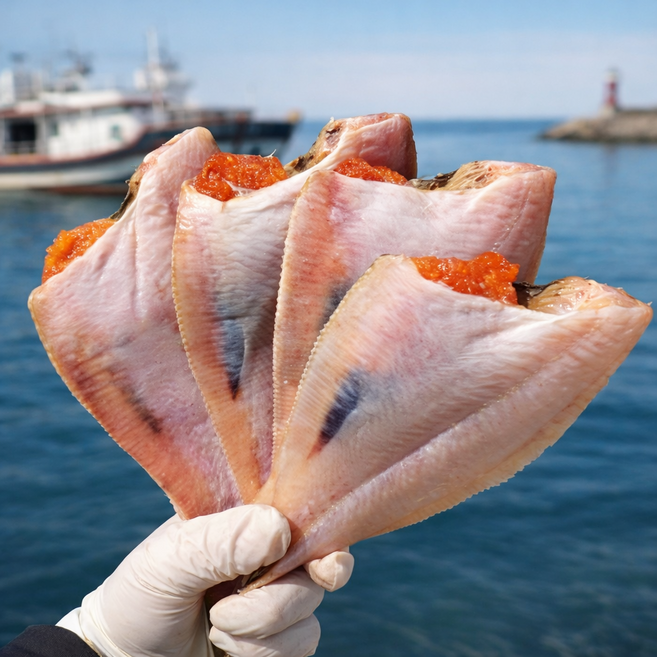 [특가할인] 동해안 반건조 알배기 참가자미, 1개, 4미