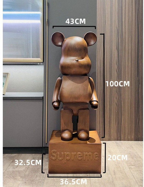 대형 베어브릭 우드 장식 호텔 곰돌이 매장 트레이, 1개, 7_100cm 클래식 나무 곰+받침대