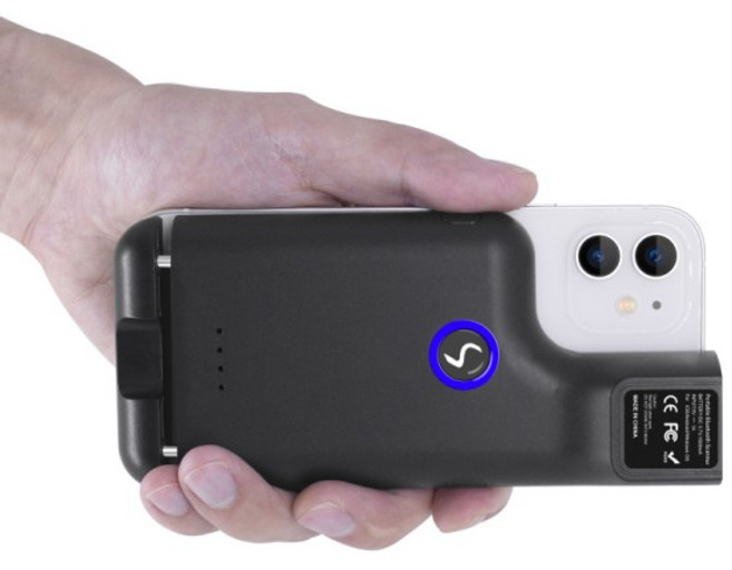 무선 바코드 스캐너 백 클립 - 스마트폰용 휴대용 QR 리더 블랙 ABS 플라스틱, 01 1D