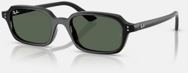 Ray-Ban 雷朋 RB4455F 方形膠框太陽眼鏡 黑色 綠色鏡片 51-19 145 3N