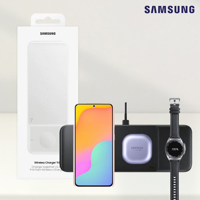 삼성전자 무선 충전 패드 트리오 EP-P6300, 블랙(BLACK) x EP-P6300, 1개