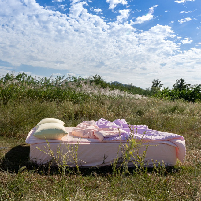 봄바람 알러지케어 먼지없는 이불커버 싱글/더블/퀸/라지킹, 요거트스무디(화이트), 타로밀크티(퍼플)