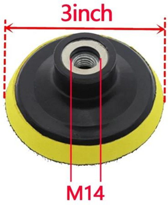 M14 스레드 용 1pc 1/2/3 인치 백킹 플레이트 폴리 셔 & 루프 백 샌딩 폴리싱 패드 후원자 디스크 도구, [03] 3inch M14