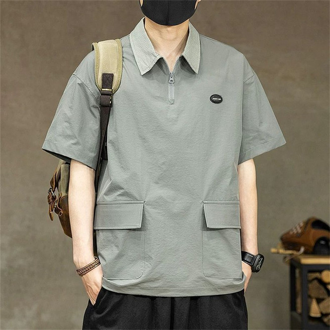 단품 / 1+1 남성티셔츠 반팔티 카라셔츠 지퍼포켓 루즈핏 데일리 캐주얼 아웃도어 여름 상의 ZBW0403 20 /40