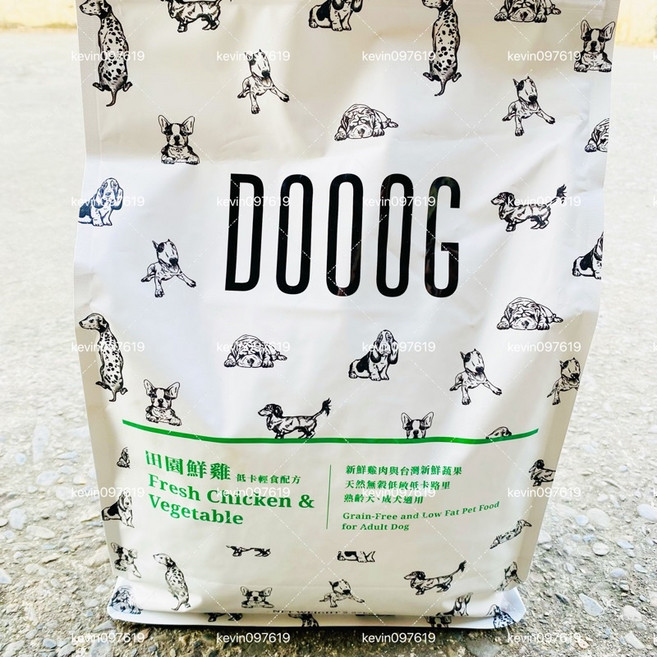 田園鮮雞無榖犬糧 (低卡輕食配方), 1個, DOOOG狗飼料2.27公斤<綠色>, 2.27kg