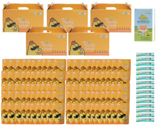 꼬샤꼬샤 도라지배즙 110mlx100포 스탠딩형+ 곰보배추배스틱15포, 115개, 110ml