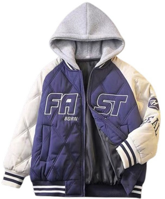 주니어 후드 퀼팅 패딩 야구잠바