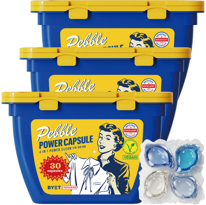 바이에트 페블 살균 캡슐세제_90개입, 30개입, 3개