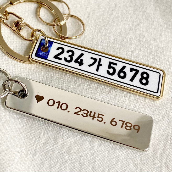 자동차 번호판 키링 차키 열쇠고리 스마트 키홀더 부모님선물, 현대, 빅사이즈키링세트, 실버
