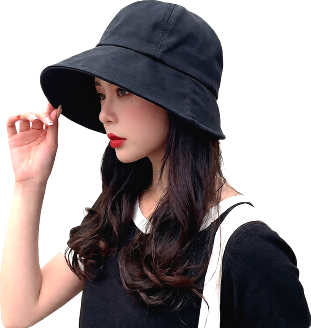 파이알 와이드챙 벨크로 버킷햇 모자 썬캡 찍찍이