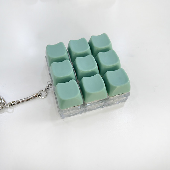 클리커 키보드 키캡 딸깍이 키링, 민트고양이9구, 1개