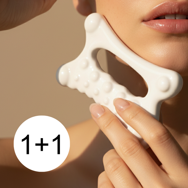 1+1 괄사 두피 얼굴 바디 경락 마사지기, 스크래퍼, 2개