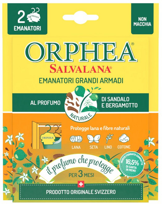 [오르페아] 스위스 옷장방향제 옷장용(샌달앤버가못) 2개입, 8.8g, 1개, 샌달앤버가못향