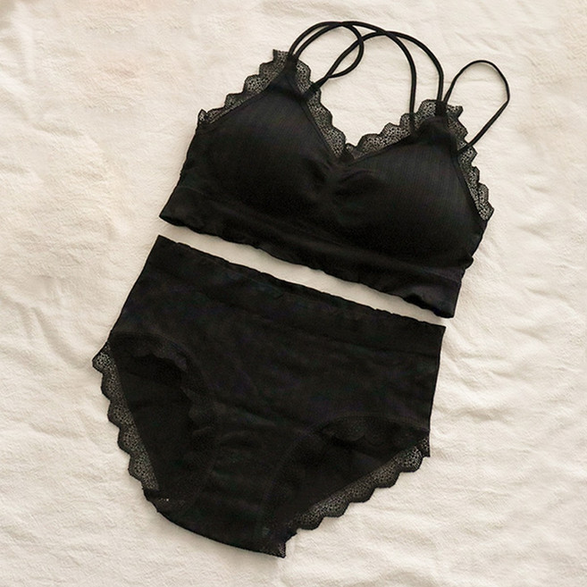 진우 여성 심리스 노와이어 브라렛 팬티 세트 무봉제 편한 레이스 이너웨어