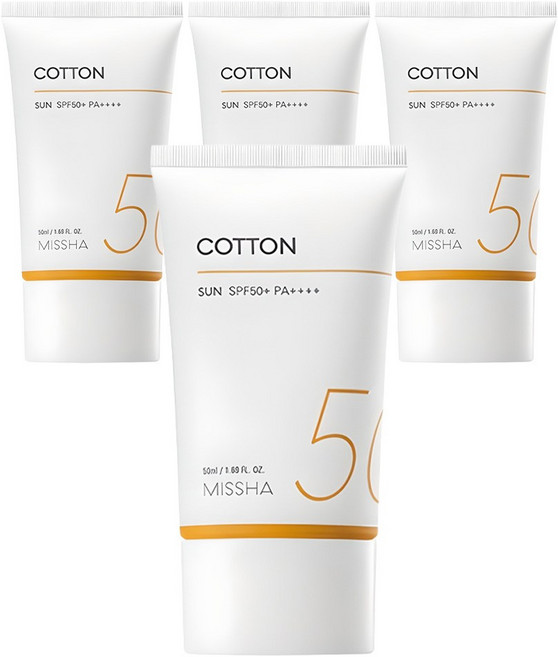 미샤 올 어라운드 세이프 블록 코튼선크림 SPF50+ PA++++, 50ml, 4개