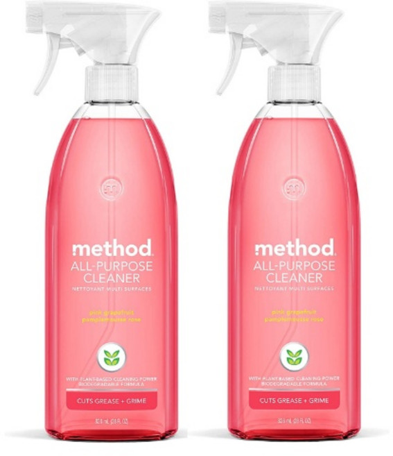 메소드 다목적 클리너 핑크 자몽 828ml 2팩 Method All-Purpose Cleaner Pink Grapefruit, 2개