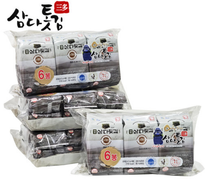 제주도 특산 삼다톳김 ( 도시락김 1봉 4.7g ), 72개