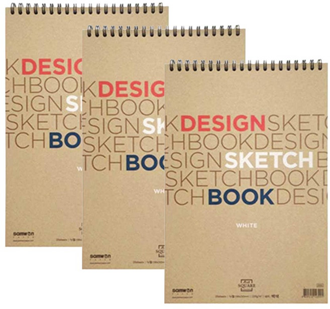 [원드림]삼원 아트스퀘어 디자인스케치북 백색 16절 200g 3개세트