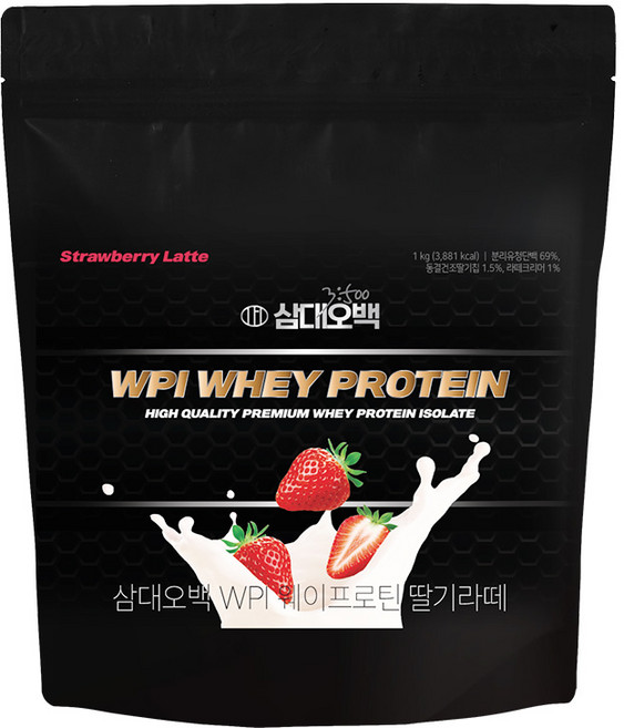 삼대오백 WPI 웨이 프로틴 단백질보충제 딸기라떼 1KG, 1개