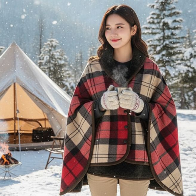 르세라 똑딱이 망토 극세사 입는 담요 무릎담요 대형 고중량 빅사이즈 담요