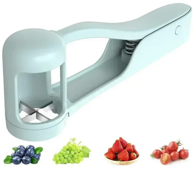 유아를위한 1PCS 포도 커터 체리 토마토 딸기 슬라이서 야채 과일 샐러드 케이크 장식을위한, 03 1PCS   BLUE